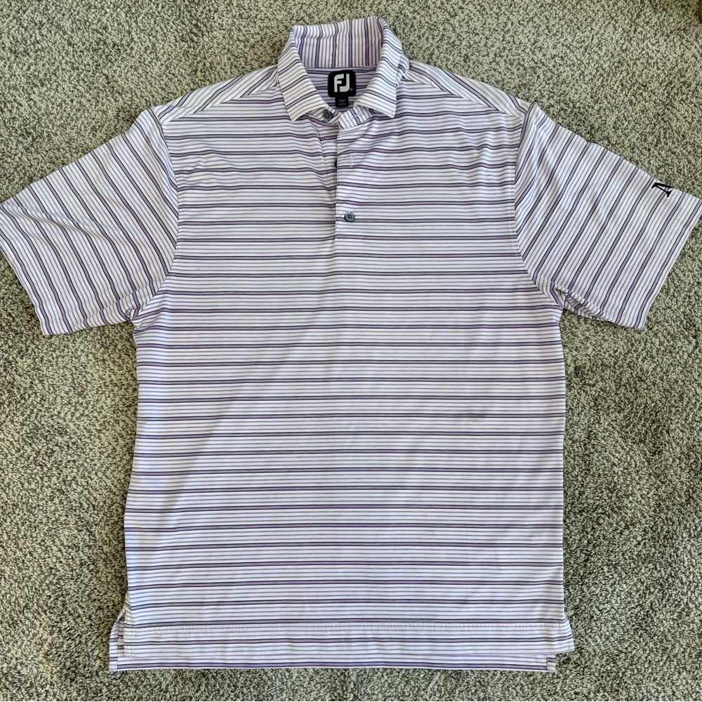 FootJoy Men's Striped Polo Golf Shirt Size L